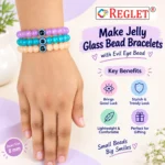 Jelly Glass Beads for Bracelet Making Kit – 250 Beads, 10 Charms & 15 Evil Eye Beads - Image 6