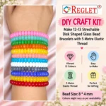 Disk Shaped Glass Beads for Bracelet Making Kit – 480 Pcs, 12 Colours, 8 × 4mm - Image 3