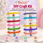 Disk Shaped Glass Beads for Bracelet Making Kit – 480 Beads, 10 Charms & 15 Evil Eye Beads - Image 4
