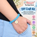 Disk Shaped Glass Beads for Bracelet Making Kit – 480 Beads, 10 Charms & 15 Evil Eye Beads - Image 5