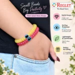 Disk Shaped Glass Beads for Bracelet Making Kit – 480 Beads, 10 Charms & 15 Evil Eye Beads - Image 7