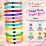 Disk Shaped Glass Beads for Bracelet Making Kit – 480 Beads, 10 Charms & 15 Evil Eye Beads - Image 8