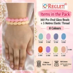 Oval Shaped Glass Beads for Bracelet Making Kit – 160 Pcs, 8 Colours, 11 × 8mm | REGLET - Image 2