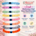 Oval Shaped Glass Beads for Bracelet Making Kit – 160 Beads, 10 Charms & 15 Evil Eye Beads - Image 8