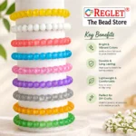 Matt Glass Beads for Bracelet Making Kit – 250 Pcs, 9 Colours, 8mm - Image 5