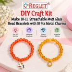 Matt Glass Beads for Bracelet Making Kit – 250 Beads, 10 Charms & 15 Evil Eye Beads - Image 3
