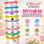 Matt Glass Beads for Bracelet Making Kit – 250 Beads, 10 Charms & 15 Evil Eye Beads - Image 5