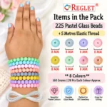 Pastel Glass Beads for Bracelet Making – 225 Pcs, 8mm Multicolour Jewellery Kit - Image 2