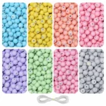 Pastel Glass Beads for Bracelet Making – 225 Pcs, 8mm Multicolour Jewellery Kit | REGLET