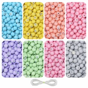 Pastel Glass Beads for Bracelet Making – 225 Pcs, 8mm Multicolour Jewellery Kit | REGLET