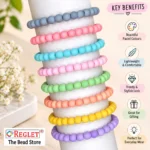 Pastel Glass Beads for Bracelet Making – 225 Pcs, 8mm Multicolour Jewellery Kit - Image 5