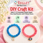 Cylinder Glass Beads for Bracelet Making Kit – 215 Beads, 10 Charms & 15 Evil Eye Beads - Image 3