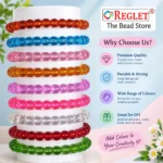 Crystal Glass Beads for Bracelet Making Kit – 250 Pcs, 9 Colours, 8mm - Image 4