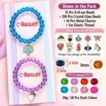Crystal Glass Beads for Bracelet Making Kit – 250 Pcs, 9 Colours, 8mm - Image 2