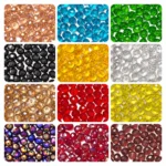 REGLET 480 Pcs Diamond Cut Crystal Glass Beads Kit in 12 Vibrant Colours, 8mm Sparkling Beads with 5 Metres Elastic Thread