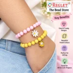 Pastel Glass Beads for Bracelet Making Kit – 225 Beads, 10 Charms & 15 Evil Eye Beads - Image 4