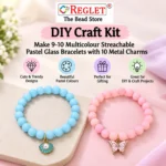 Pastel Glass Beads for Bracelet Making Kit – 225 Beads, 10 Charms & 15 Evil Eye Beads - Image 5