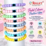 Pastel Glass Beads for Bracelet Making Kit – 225 Beads, 10 Charms & 15 Evil Eye Beads - Image 8