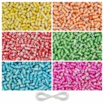REGLET 1200 Pcs Ring Crystal Beads Kit with Multicolour Acrylic Ring-Shaped Beads, 10mm × 4mm and 180g Total Weight