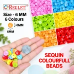 Sequin Beads for Bracelet Making Kit – 1350 Pcs, 6 Colours, 6mm, 180g - Image 3