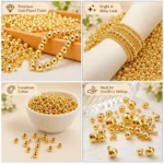 Off-White, Golden and Silver Pearl Beads for Jewellery Making Kit – 5400 Pcs - Image 4